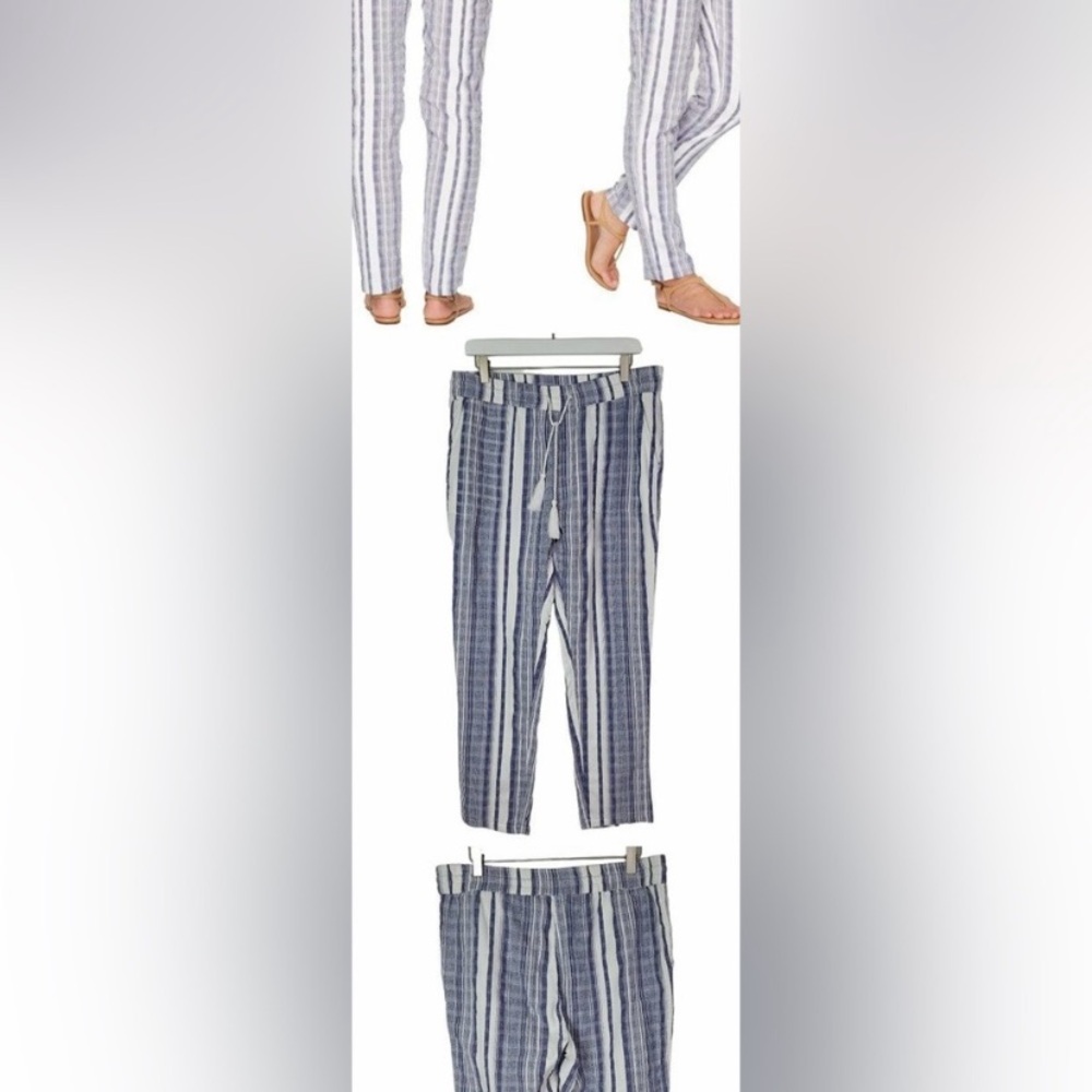 Tommy Bahama Navy and White Cotton Pants with Full Lining size Medium